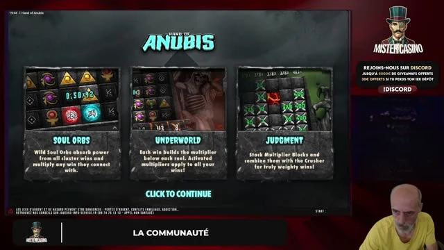 Session de machines à sous diffusée par Mister Casino